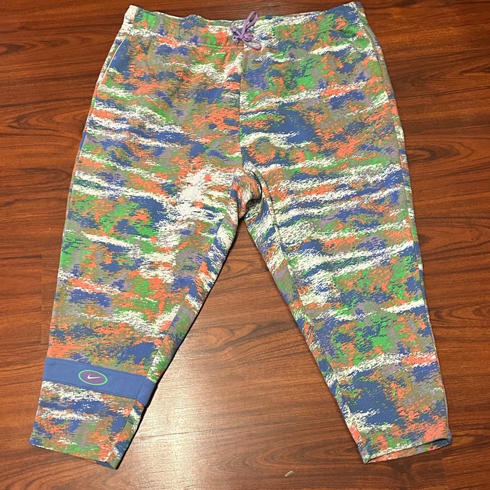 Retro NIKE ESSENTIALS WOMEN'S FLEECE CURVE PANTS IN POLAR DQ3604-450 3X Abstract